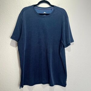 Tommy Bahama Breezeway T Shirt Men XL Navy Blue Tencel Marlin Logo Everyday Wear